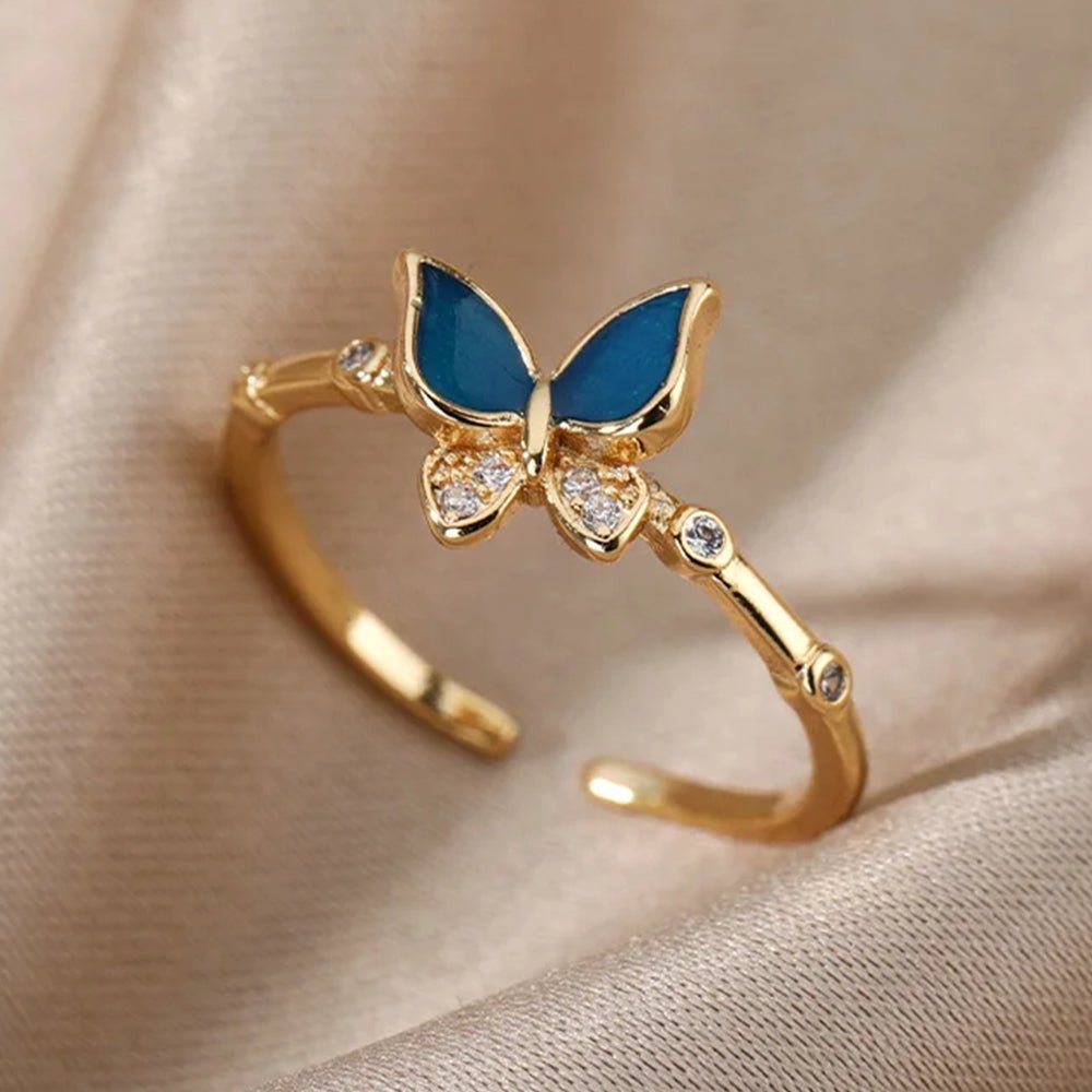 Anel Butterfly - Ouro 16k - Zircônia - EBERLE JOIAS