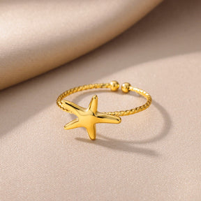 Anel Starfish - Folheado a Ouro 18k - EBERLE JOIAS