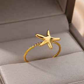 Anel Starfish - Folheado a Ouro 18k - EBERLE JOIAS