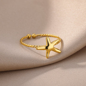 Anel Starfish - Folheado a Ouro 18k - EBERLE JOIAS