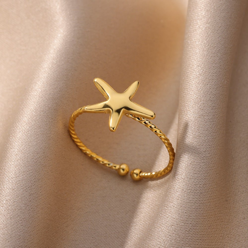 Anel Starfish - Folheado a Ouro 18k - EBERLE JOIAS