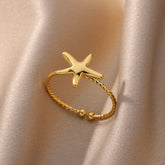 Anel Starfish - Folheado a Ouro 18k - EBERLE JOIAS