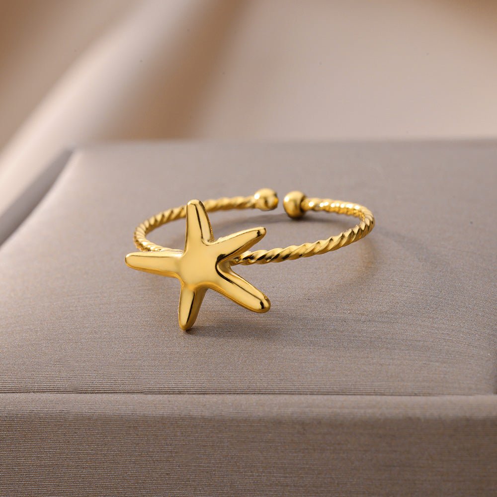 Anel Starfish - Folheado a Ouro 18k - EBERLE JOIAS