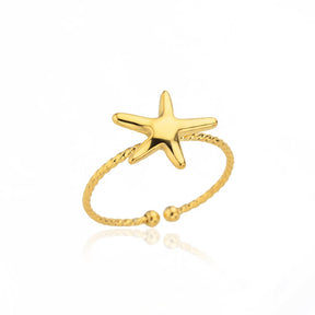 Anel Starfish - Folheado a Ouro 18k - EBERLE JOIAS