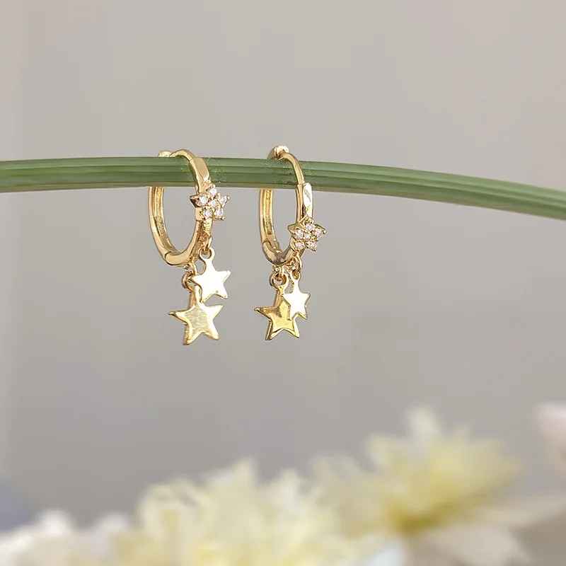 Brinco Estrelinhas - Ouro 18k - EBERLE JOIAS