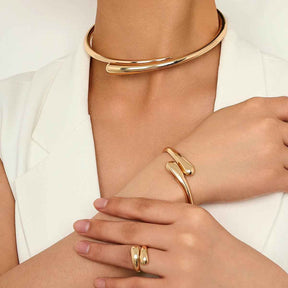 Conjunto Diezi - Anel, Pulseira e Colar - Dourado - EBERLE JOIAS