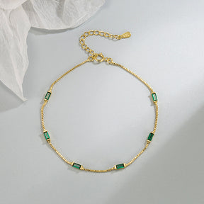 Pulseira Daiane - Ouro 18k - Zircônia Verde